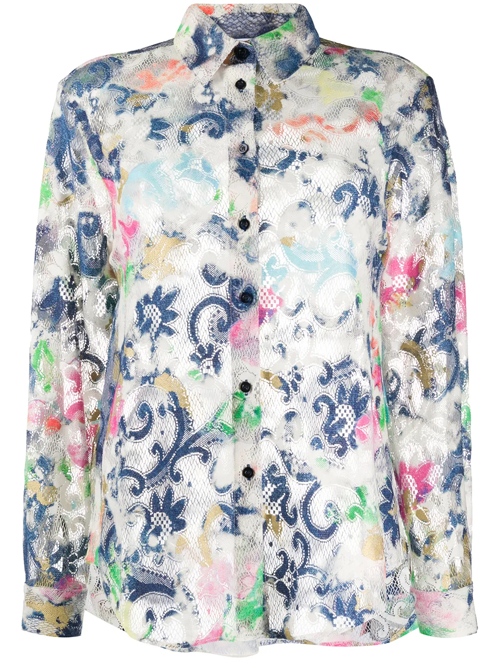 Moschino floral-print shirt - Weiß