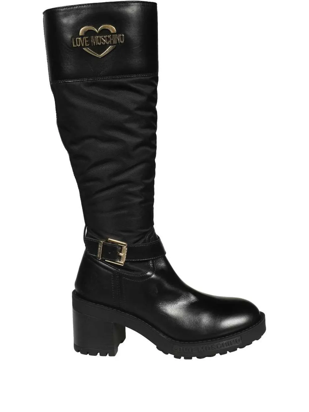 Love Moschino 70mm quilted knee-high boots Black