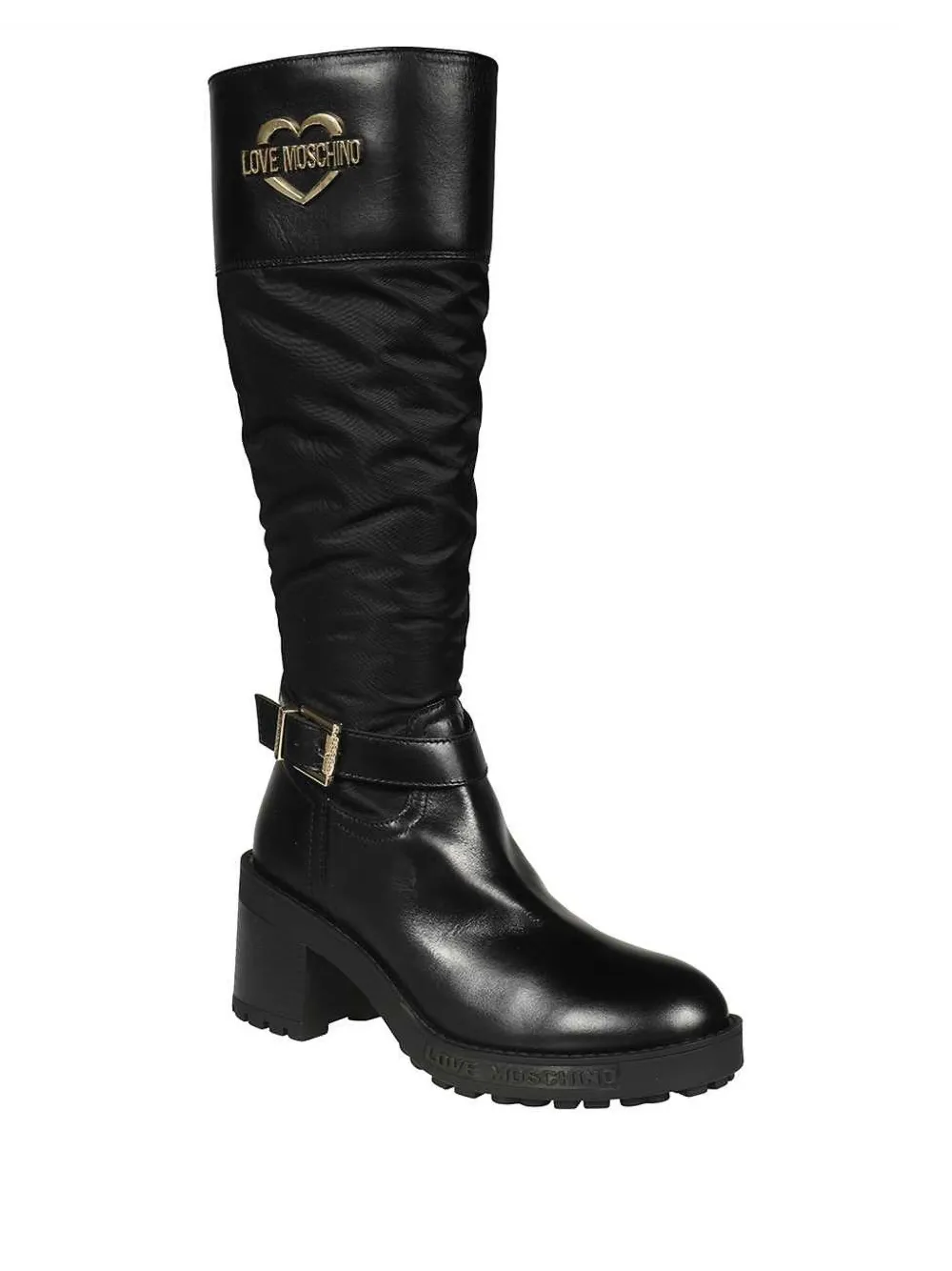 Love Moschino 70mm quilted knee-high boots Black