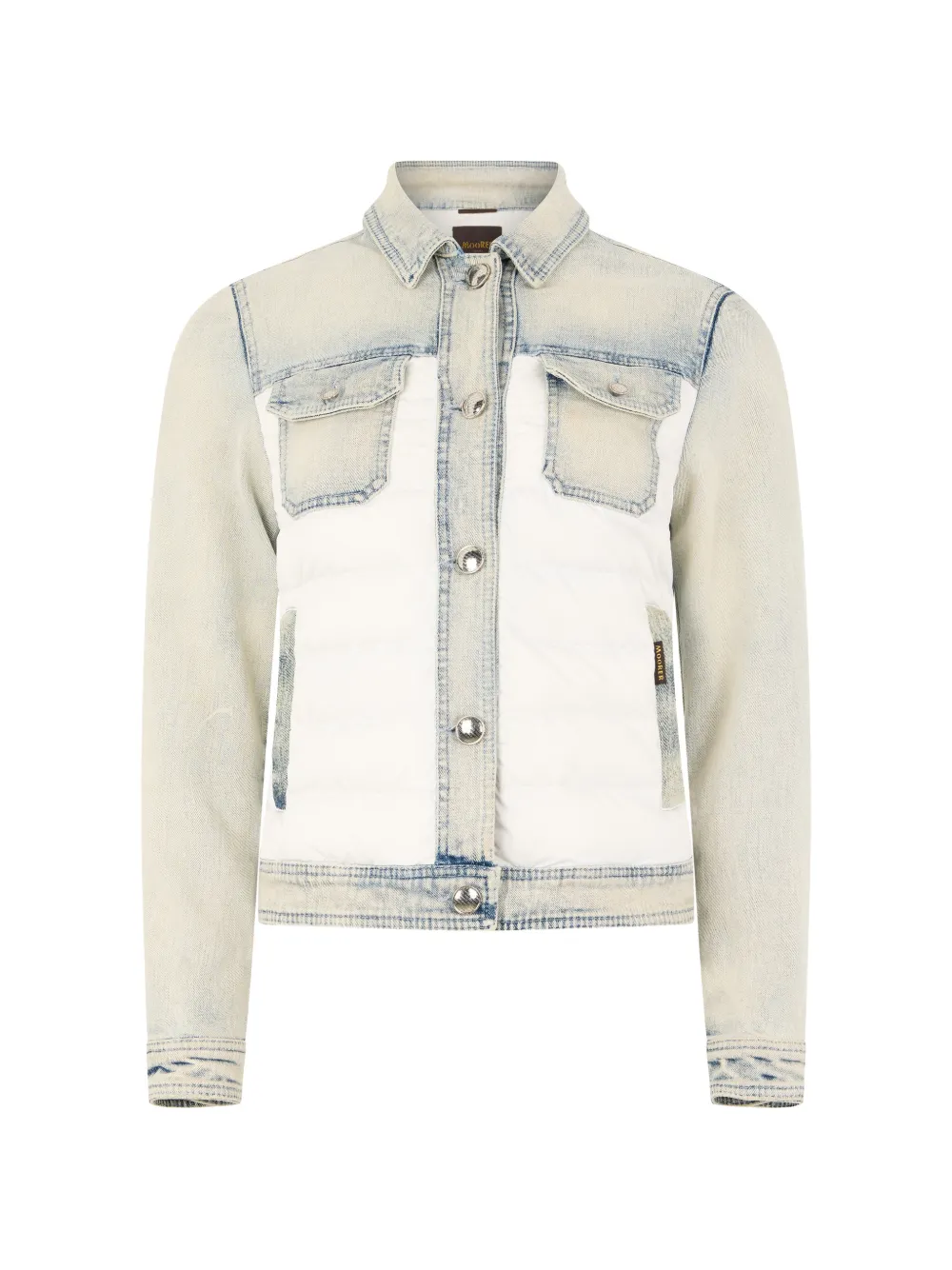 Moorer quilted-panelled denim jacket - Bleu Moorer quilted-panelled denim jacket - Bleu