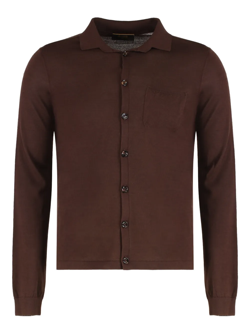 Moorer chest-pocket buttoned cardigan | Brown | Image 1