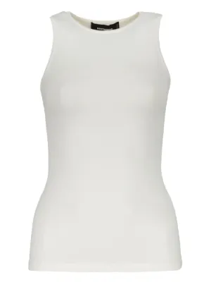 Blouse Femme Sans Manches Dsquared2 - Blanche, 100% Coton, Taille M/IT 42, Neuf Sans étiquette