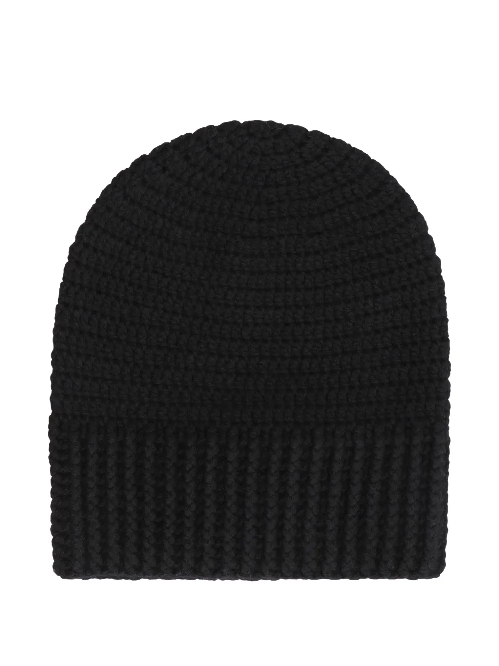 crochet-knit beanie