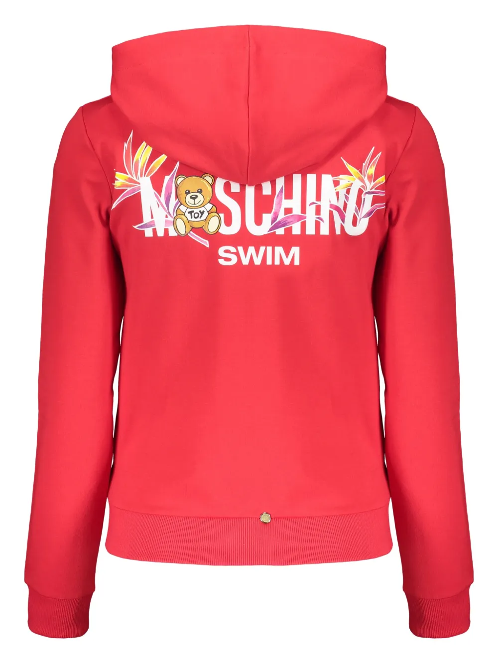 Moschino Hoodie met logoprint en rits - Rood