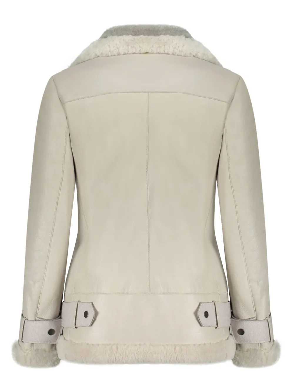  Lorena Antoniazzi Leather Biker Jacket - Grey 