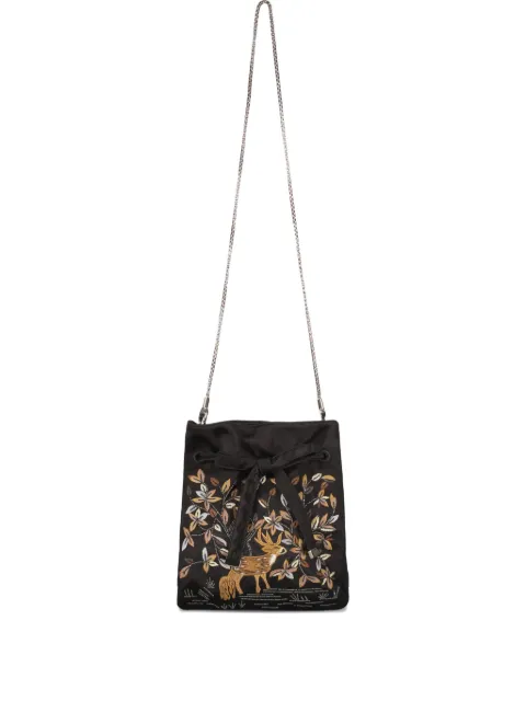 Alberta Ferretti embroidered drawstring cross body bag
