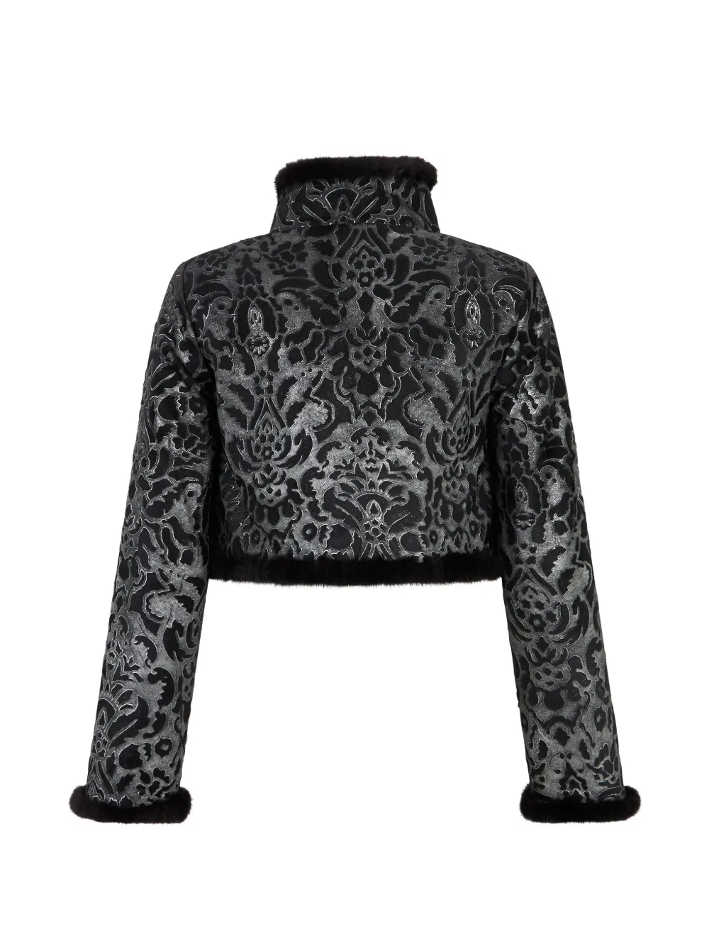 Moschino Jack met afwerking van imitatiebont en damast-patroon Zwart