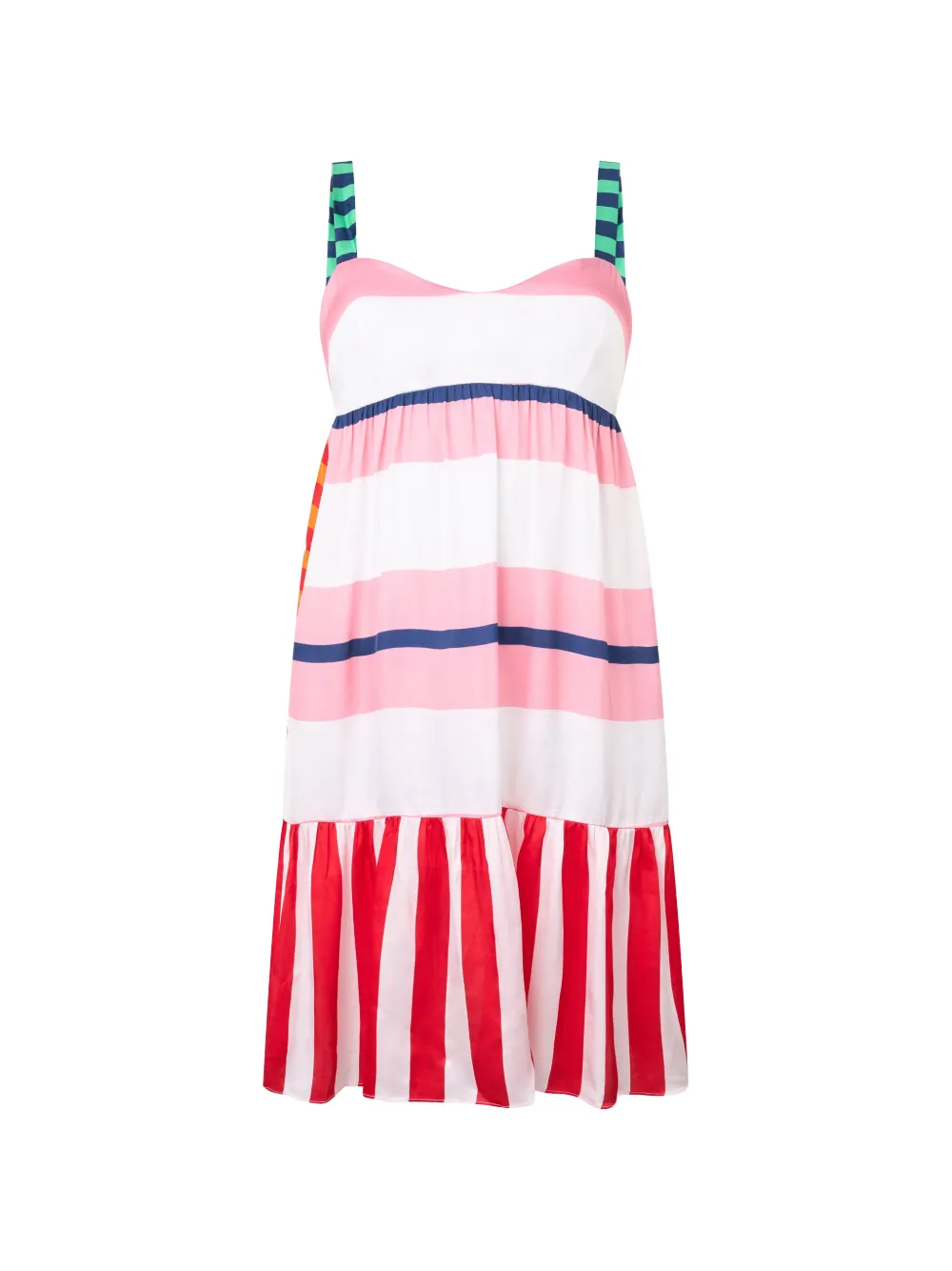 Moschino striped ruffled midi dress - Rosa