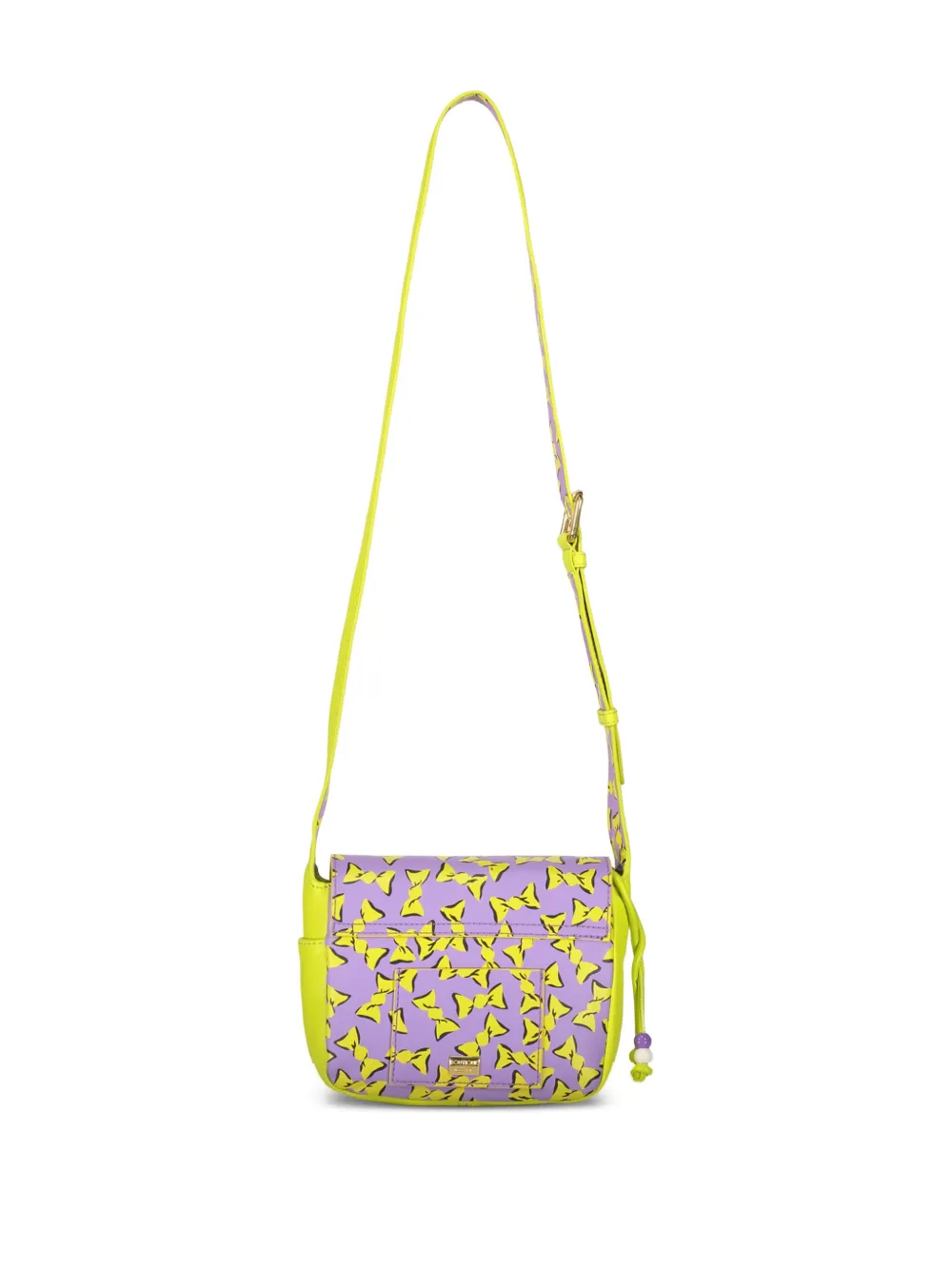 Moschino bow-print flap mini bag Paars