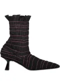 Amy Crookes ruffle-detail ankle boots - Black