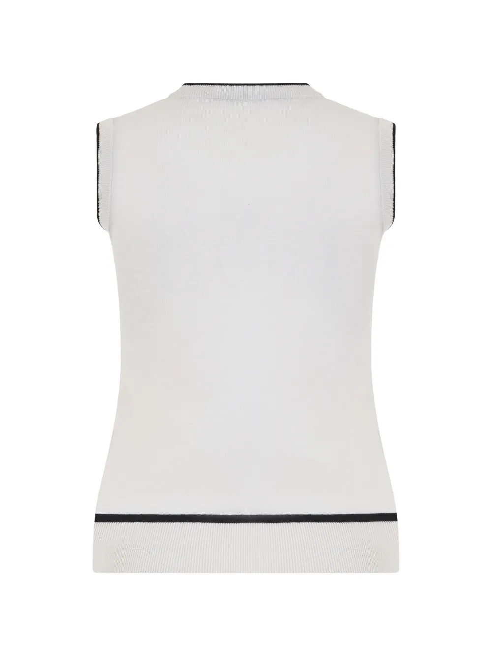Moorer Ribbed-knit Contrast-trim Vest in White, view 2