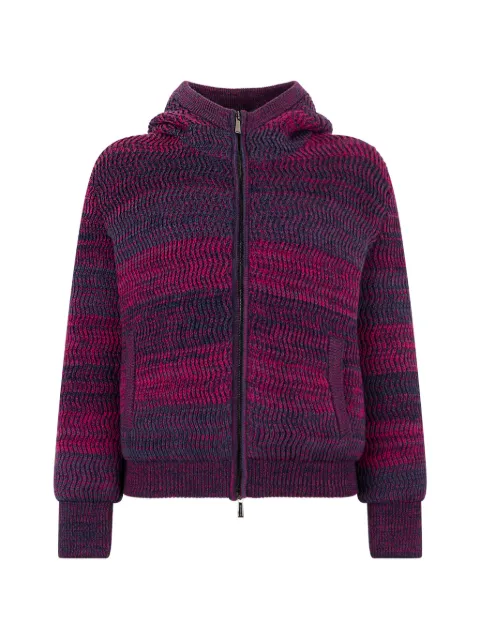 Moorer Alaina-Cwf hooded chunky-knit bomber jacket