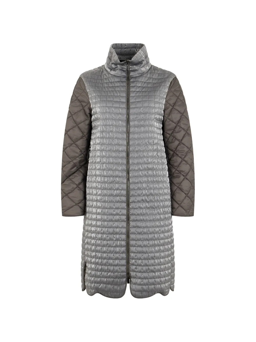Moorer Aretusa-p Quilted High-neck Coat In Grey