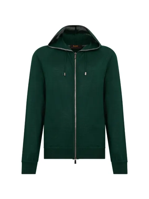 Moorer zip-up knit hoodie