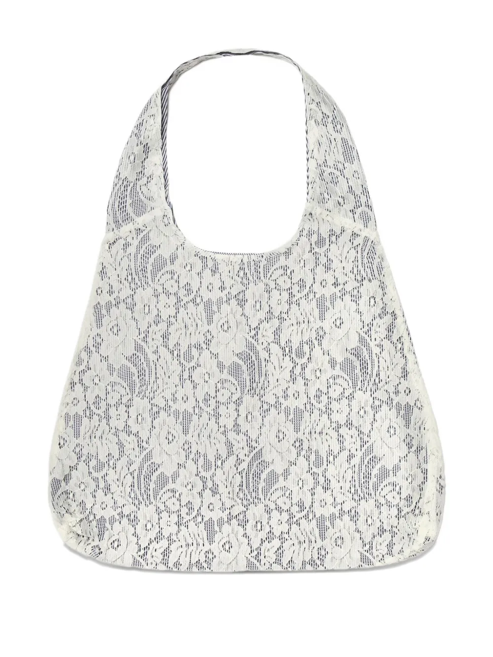 Port lace-embroidered tote bag