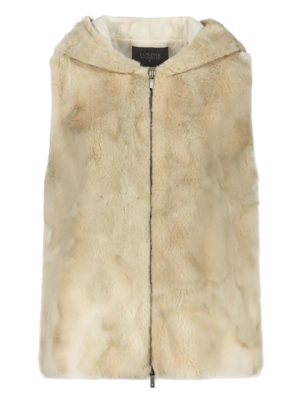 faux-fur hooded waistcoat