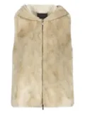 Lorena Antoniazzi faux-fur hooded waistcoat - Brown
