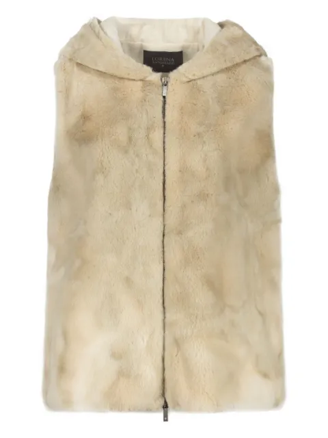 Lorena Antoniazzi faux-fur hooded waistcoat