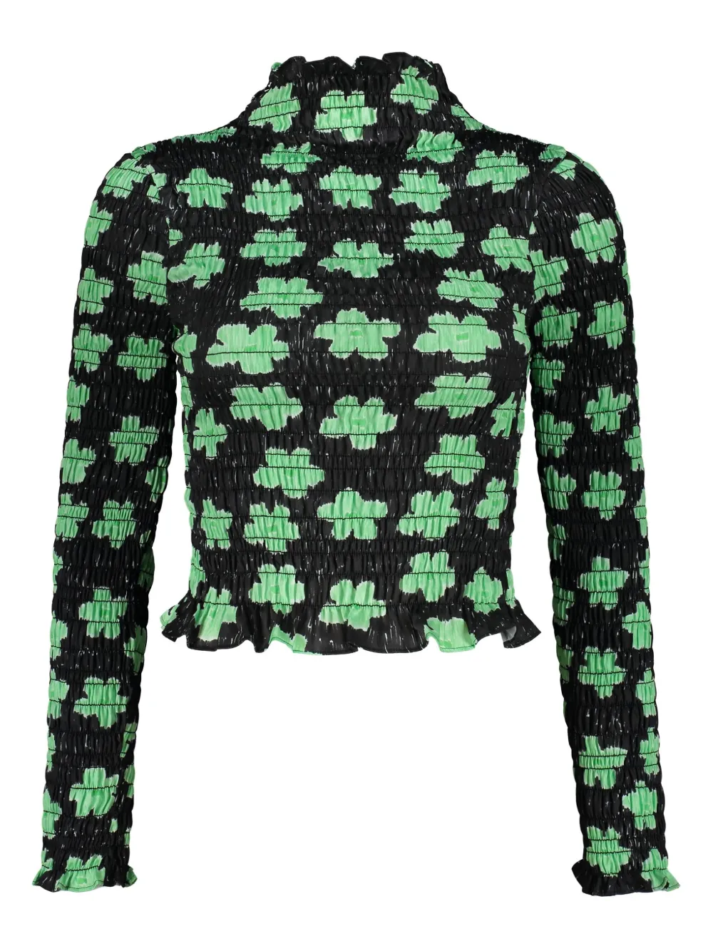 printed long-sleeve top