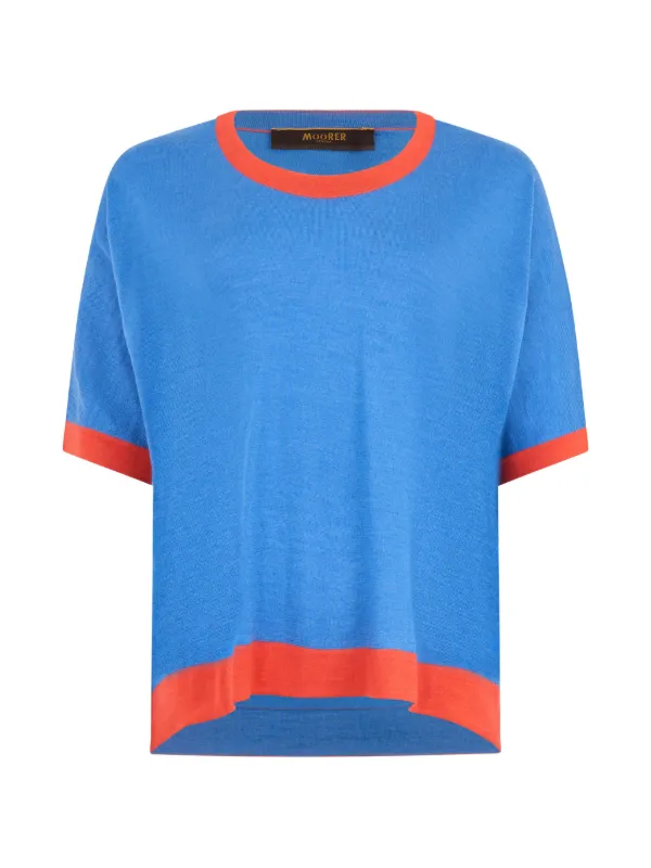 Moorer Crew-neck T-shirt in Blue