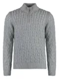 Moorer cable-knit half-zip sweater - Grey