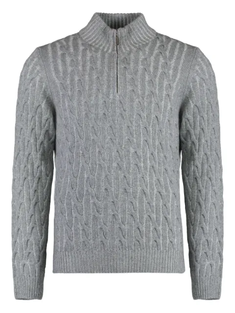 Moorer cable-knit half-zip sweater