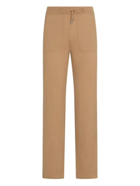 Malo ribbed drawstring trousers