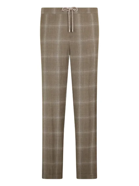 Malo drawstring checked trousers