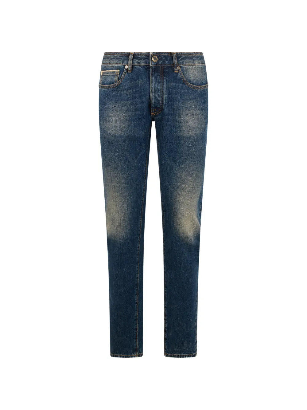 Moorer contrast-stitching skinny jeans - Blu