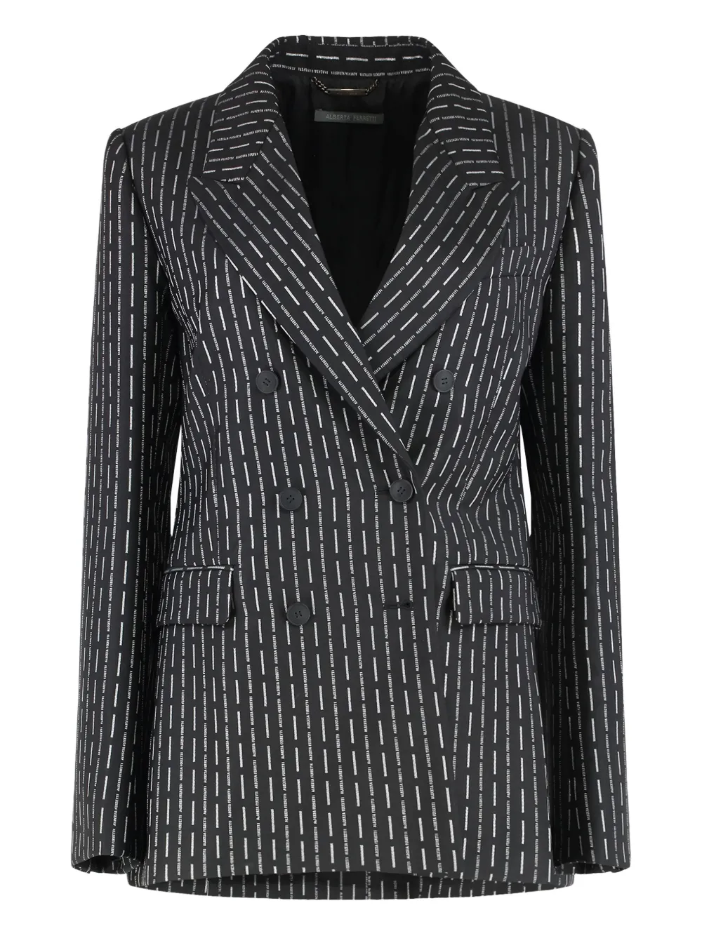 Alberta Ferretti Elegant Double-breasted Jacket In Gray