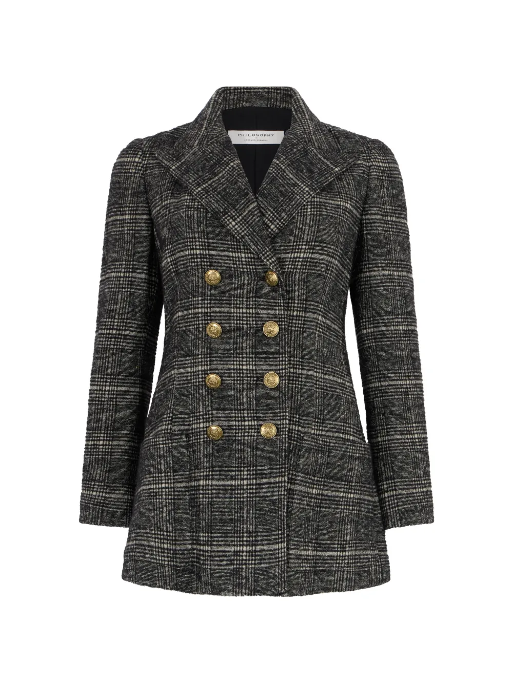 Philosophy Di Lorenzo Serafini double-breasted checked-pattern coat - Grey