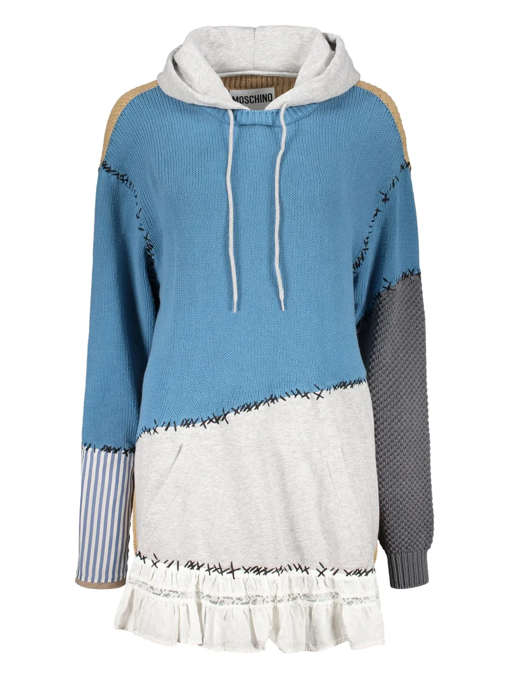 Moschino Geribbelde oversized sweater Blauw