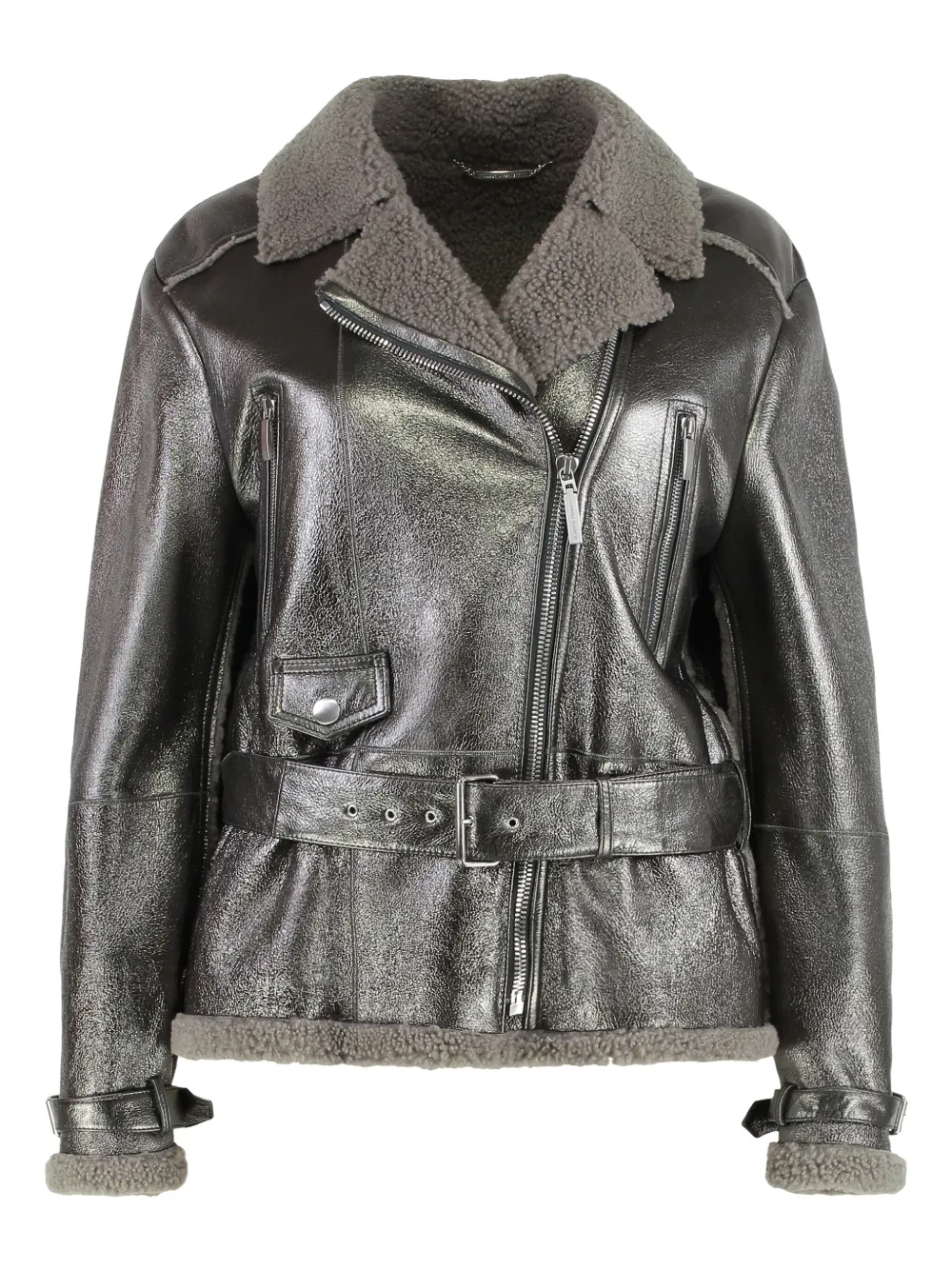 Alberta Ferretti Glitter-effect Jacket In Gray