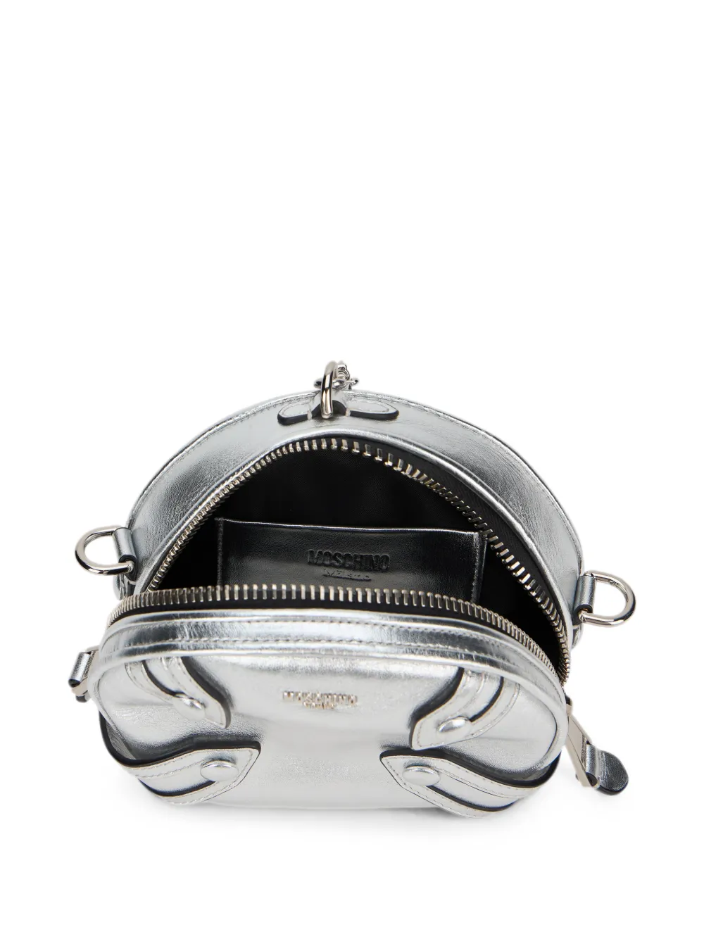 Moschino Metallic schoudertas Zilver