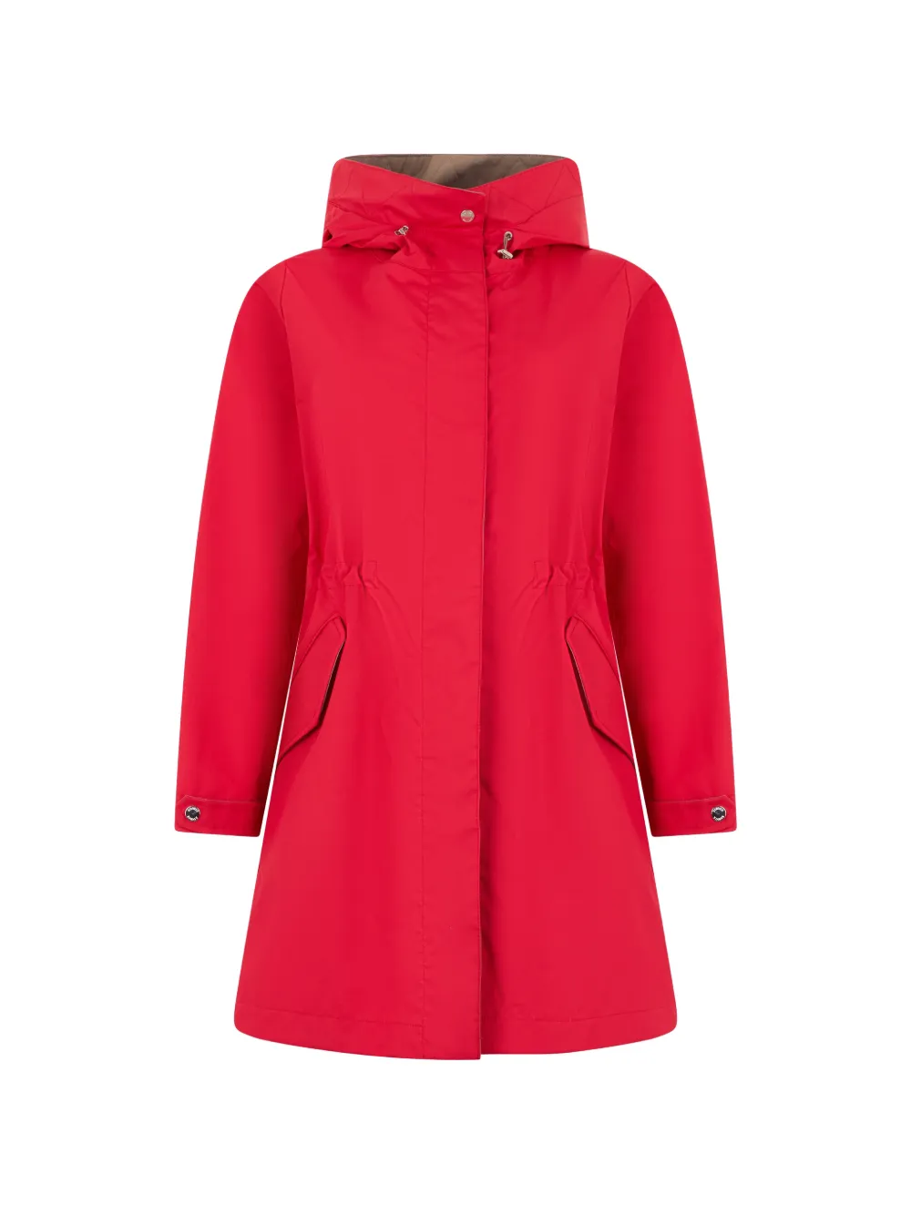 Moorer Antibestes Drawstring-waist Hooded Parka Coat In Red