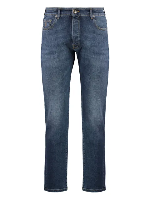 Moorer visible-stitching jeans