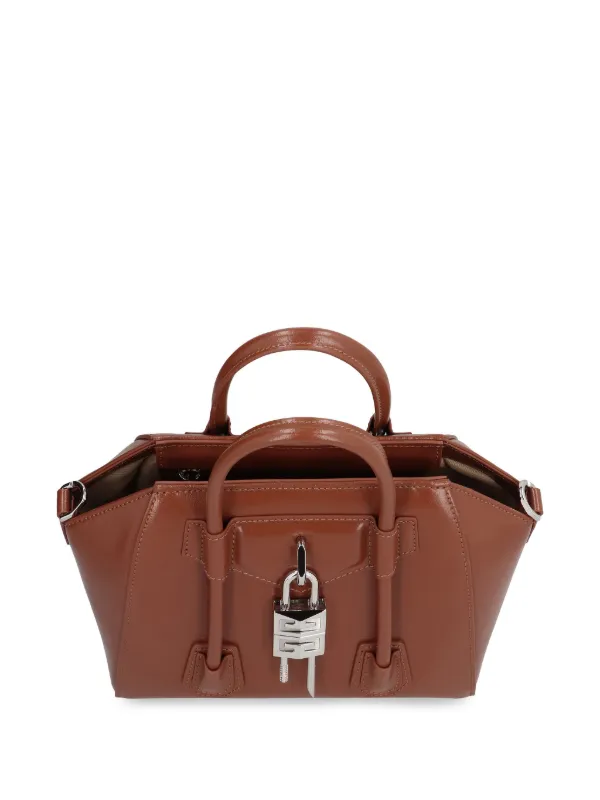 Givenchy Borsa Tote Antigona Lock Mini | Marrone | FARFETCH IT