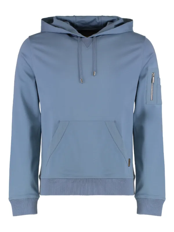 Moorer Bevis-jtc Front-pocket Hoodie in Blue