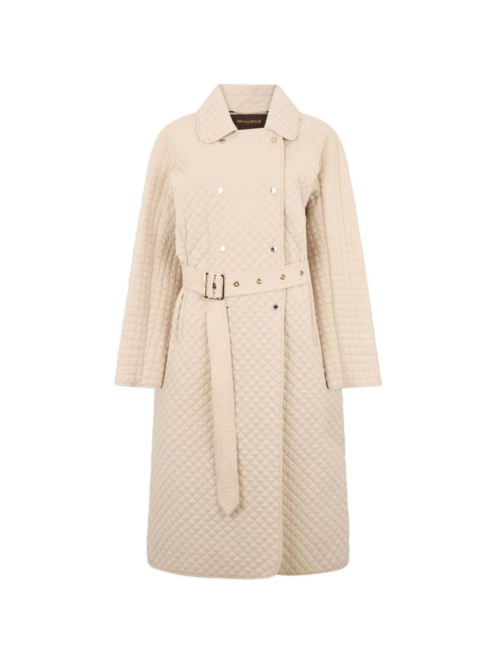 Moorer quilted belted coat - Neutrals
