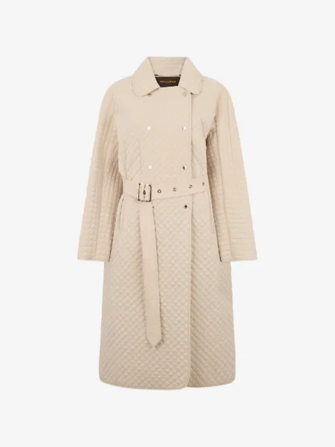 Moorer quilted belted coat