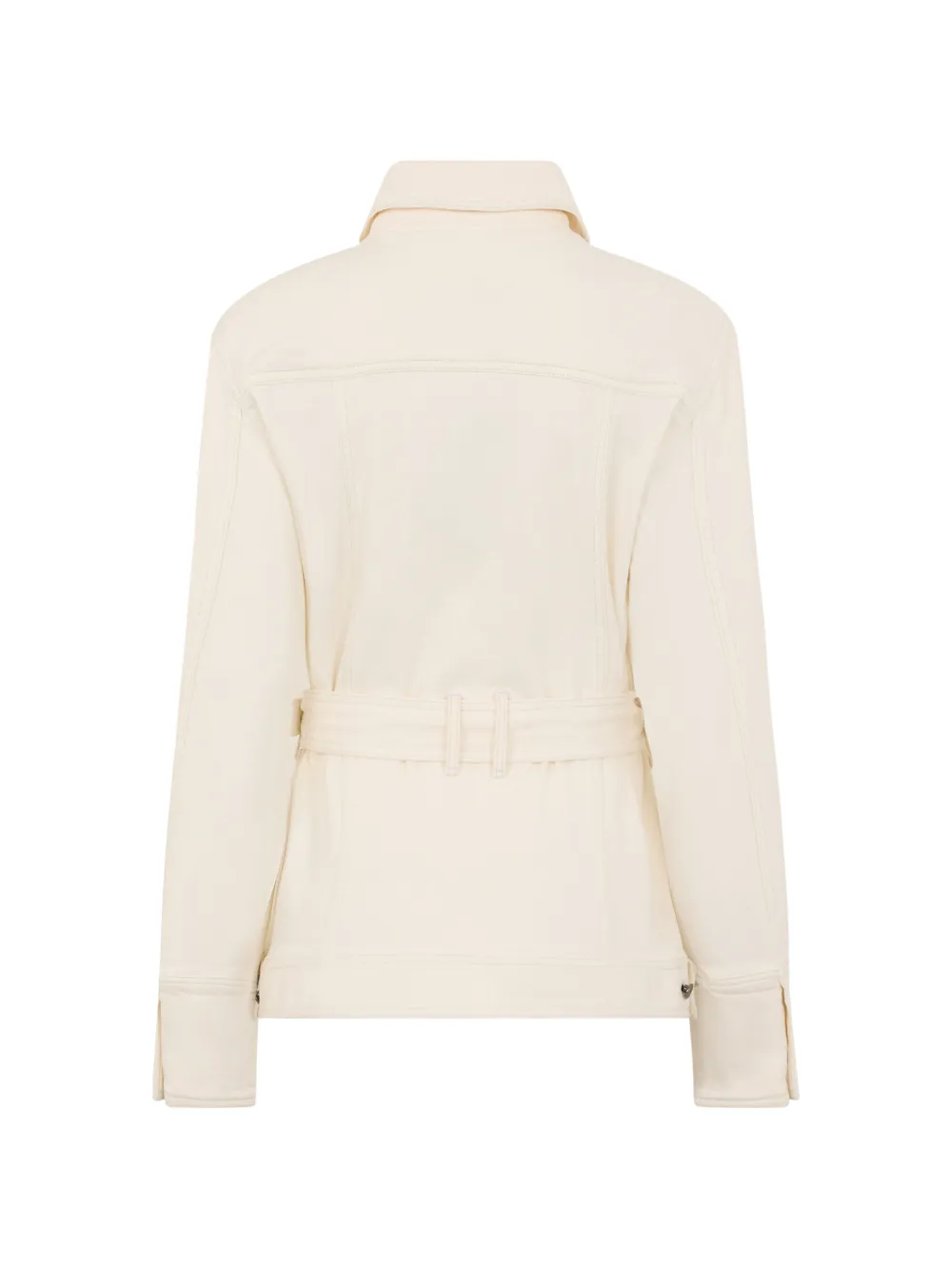  Moorer Belted Pocket Jacket - White 