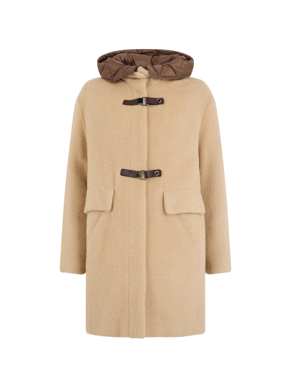 Moorer Cransa-Wl buckle-fastening hooded coat - Neutrals