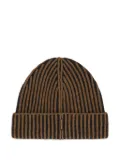Moorer ribbed beanie hat - Brown