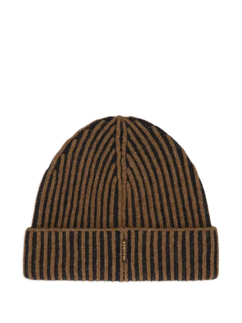 Moorer ribbed beanie hat 