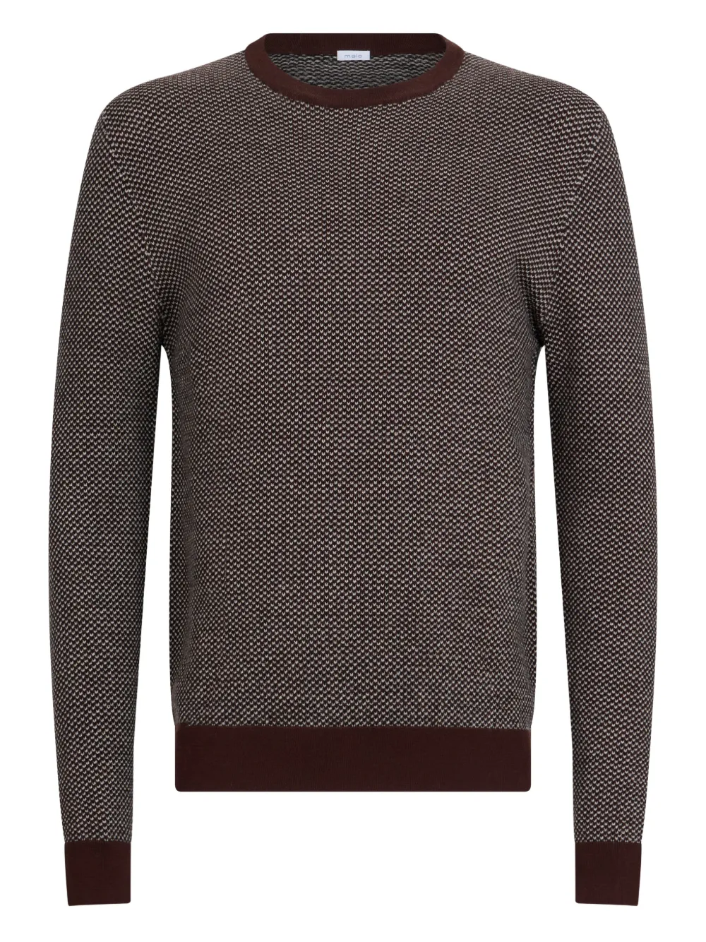 Malo patterned crew-neck sweater - Brown