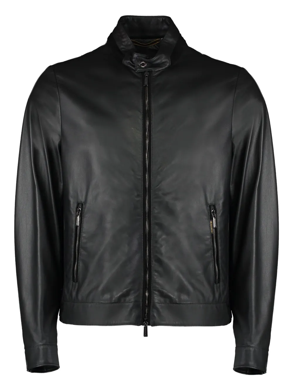 Moorer zip-fastening leather jacket Zwart