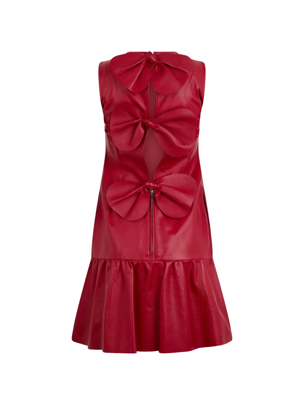 Valentino Garavani Mini-jurk met strikdetail en ruches Rood