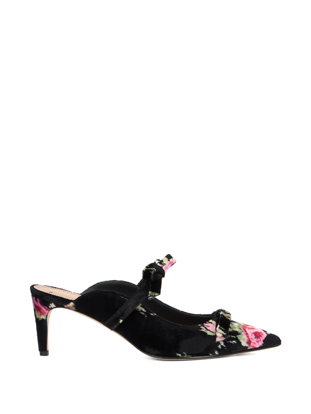 RED(V) floral bow mules - Nero