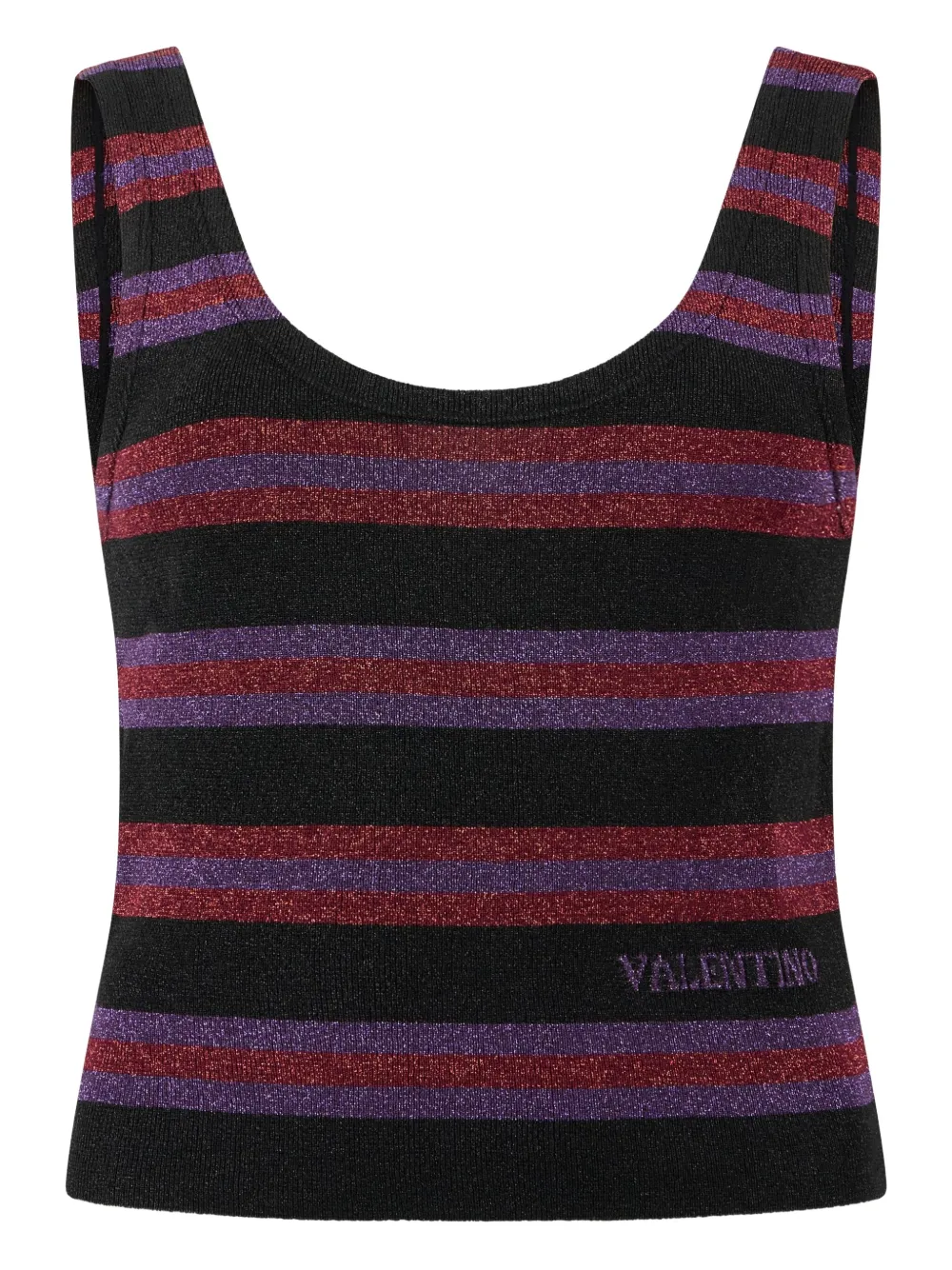 Valentino Garavani scoop-neck sleeveless tank - ブラック Valentino Garavani scoop-neck sleeveless tank - ブラック