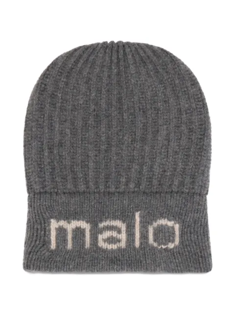 Malo gorro tejido de canalé con logo